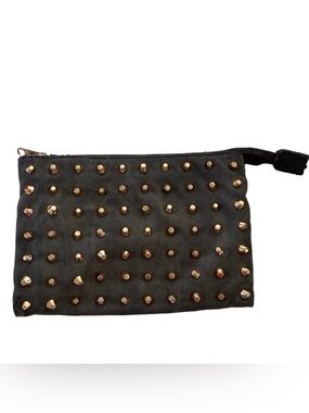 Celebrity Stylist Curated | One of a kind black clutch rose gold stud hardware